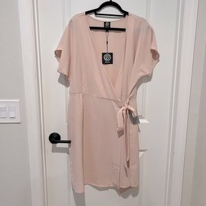 Bobeau light pink wrap dress